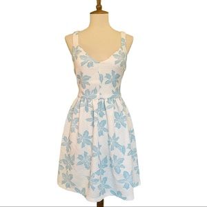 ZARA Light Blue Floral Cutout Dress [Size XS]